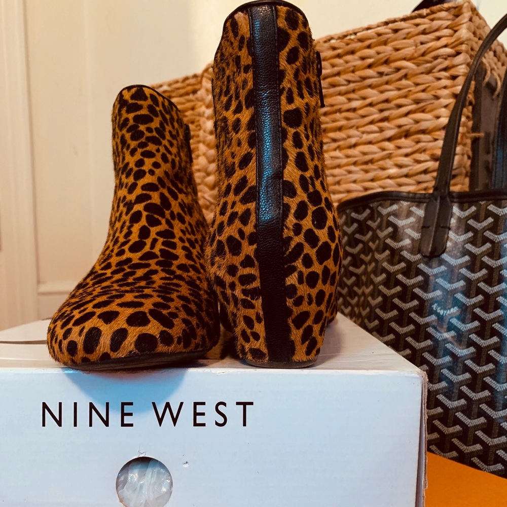 Nine West Metalina Animal Print Ankle Boots